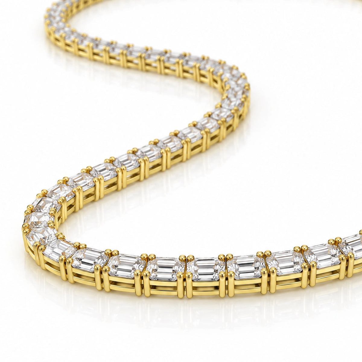 Royal Constellation Lab-Grown Diamond Station Tennis Necklace - Yellow Gold