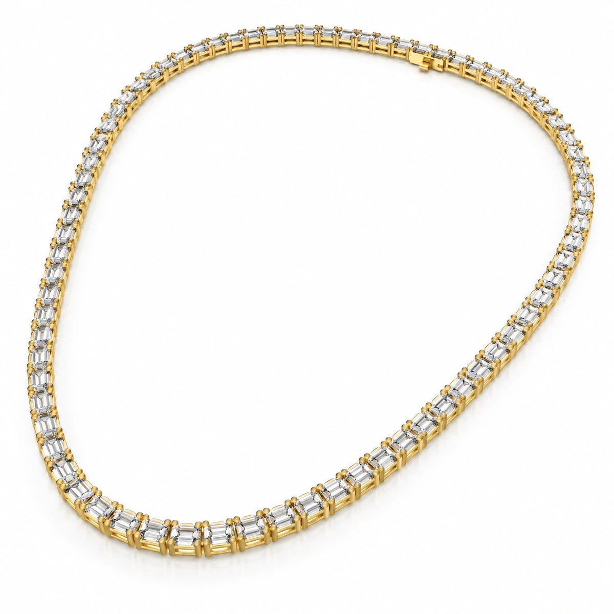Royal Constellation Lab-Grown Diamond Station Tennis Necklace - Yellow Gold