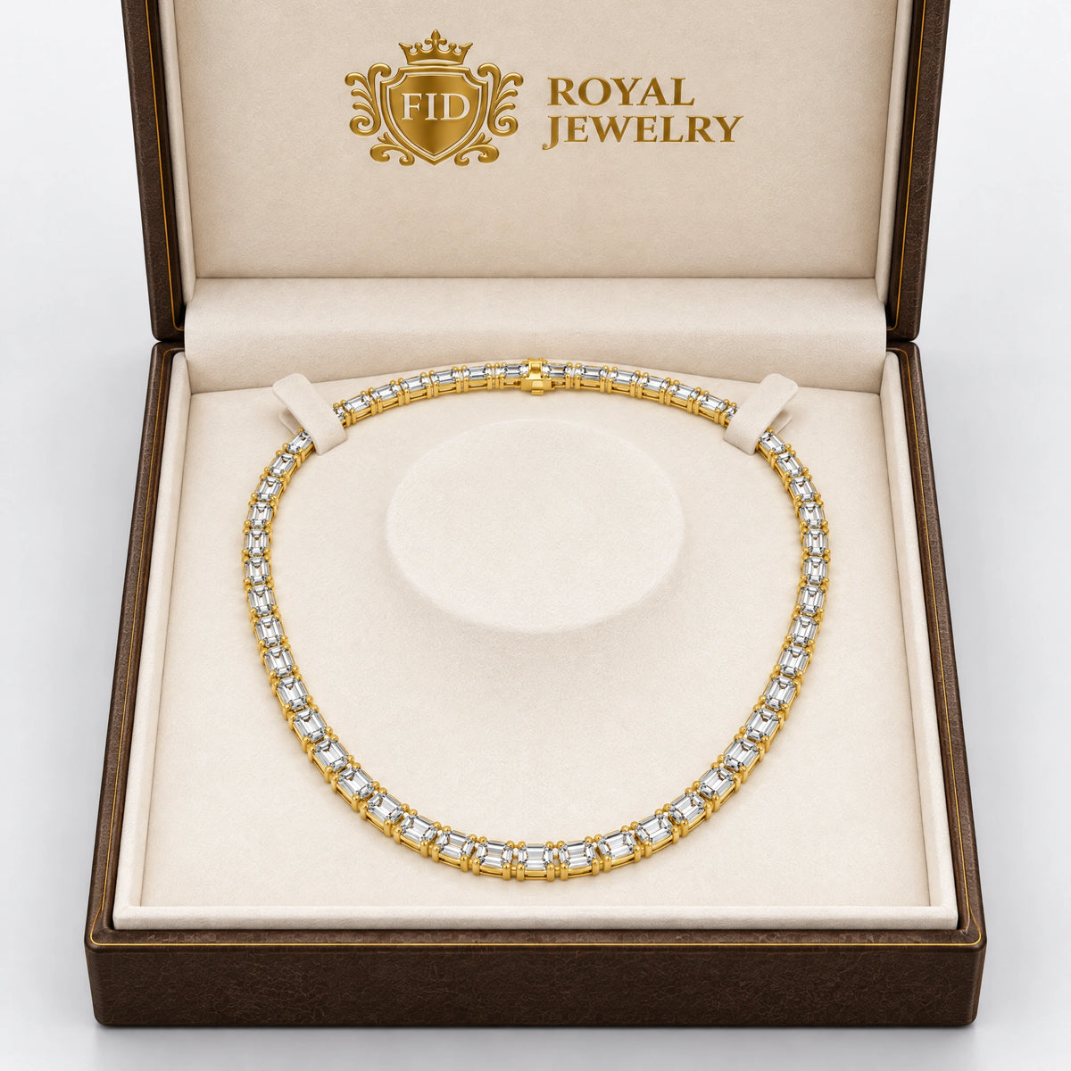 Royal Constellation Lab-Grown Diamond Station Tennis Necklace - Yellow Gold