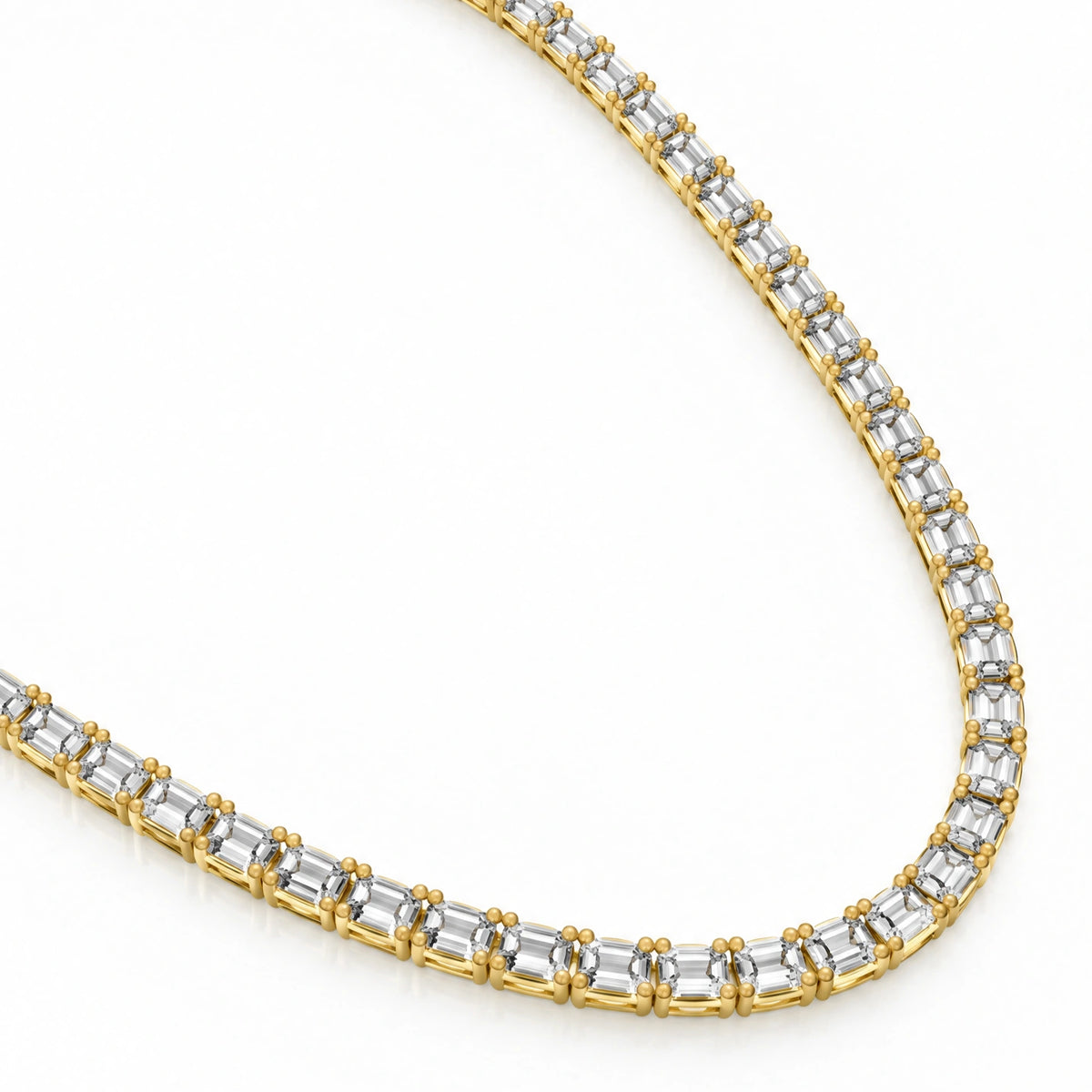 Royal Constellation Lab-Grown Diamond Station Tennis Necklace - Yellow Gold