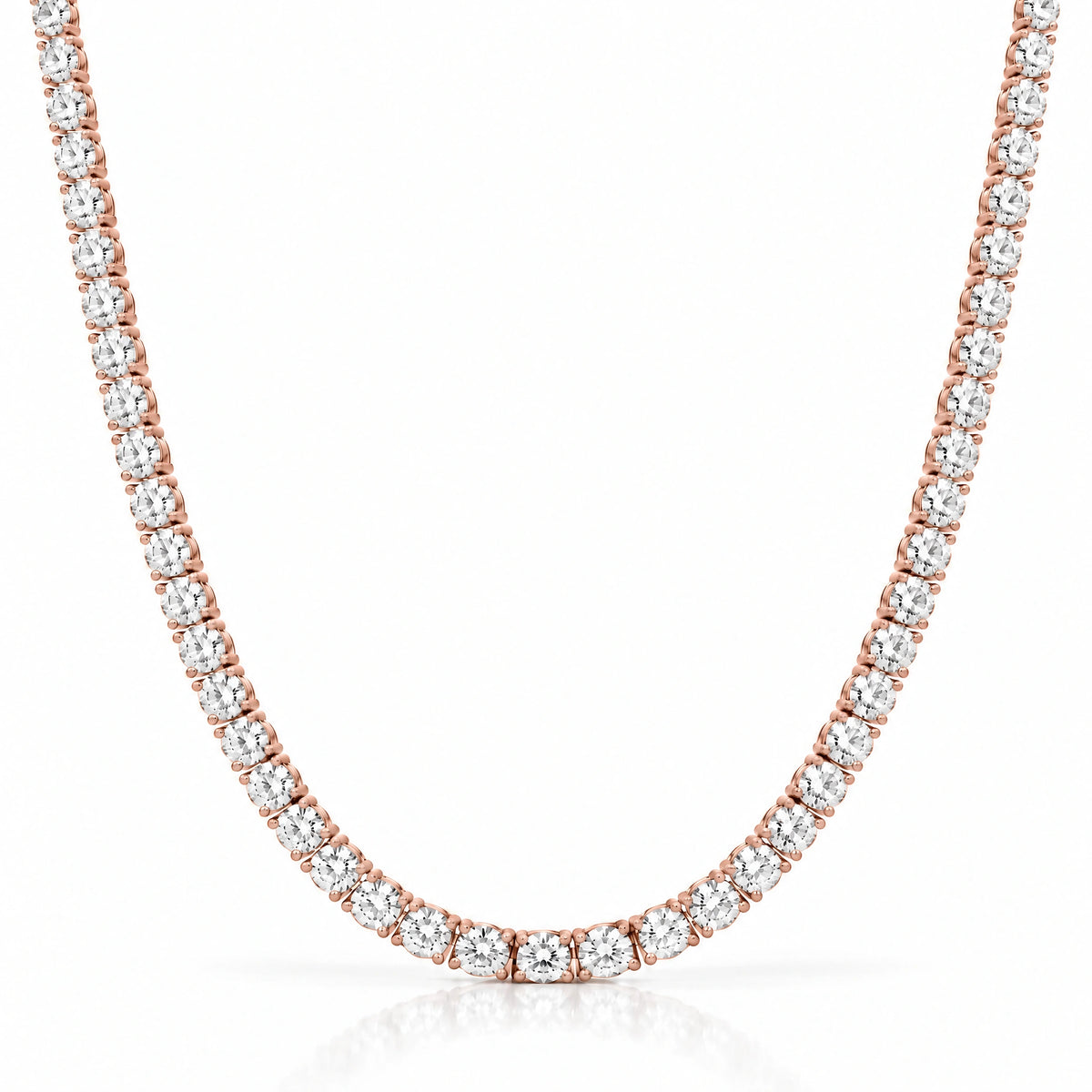 Royal Classic Lab-Grown Diamond Tennis Necklace - Rose Gold
