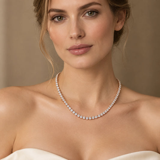 Royal Classic Lab-Grown Diamond Tennis Necklace - Rose Gold