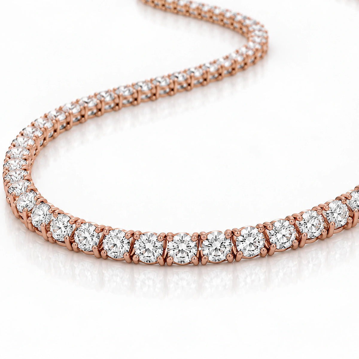 Royal Classic Lab-Grown Diamond Tennis Necklace - Rose Gold