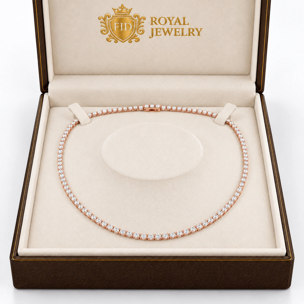 Royal Classic Lab-Grown Diamond Tennis Necklace - Rose Gold