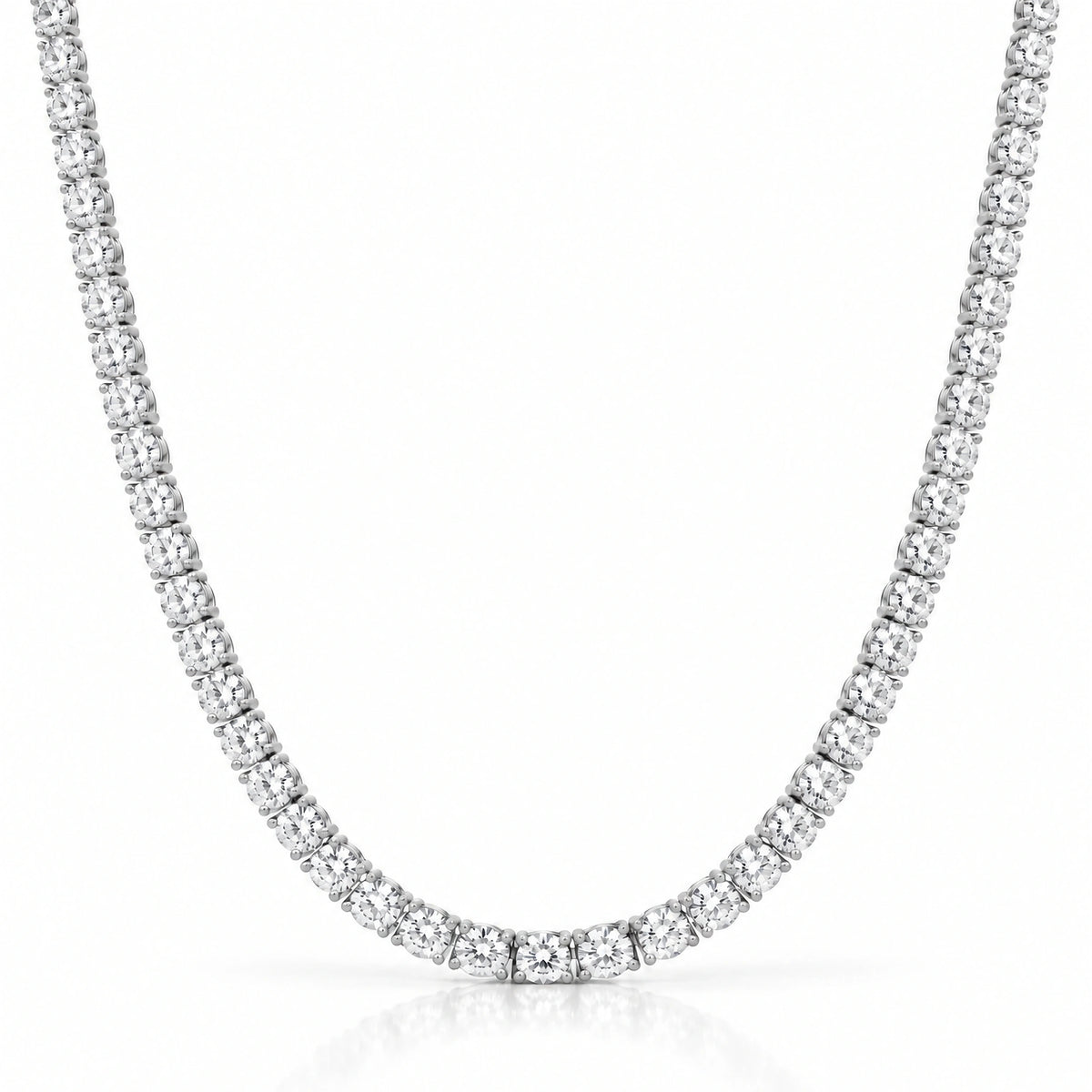 Royal Classic Lab-Grown Diamond Tennis Necklace - White Gold