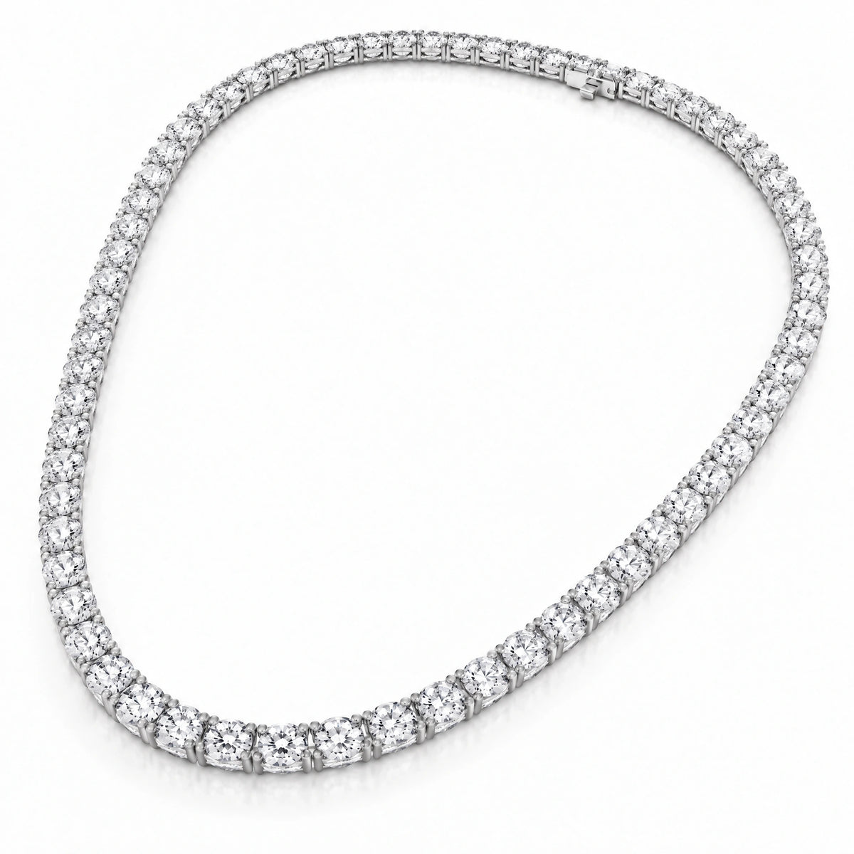 Royal Classic Lab-Grown Diamond Tennis Necklace - White Gold