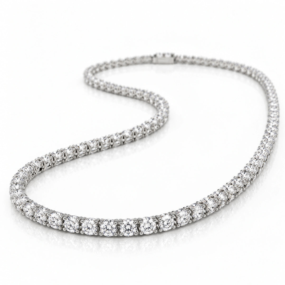 Royal Classic Lab-Grown Diamond Tennis Necklace - White Gold