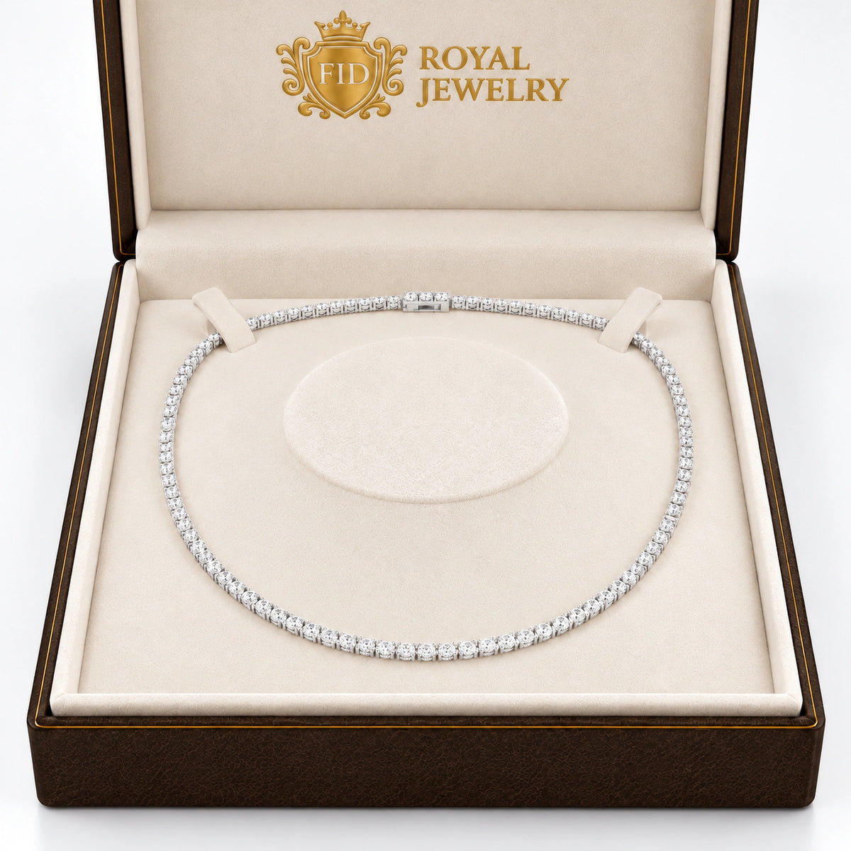 Royal Classic Lab-Grown Diamond Tennis Necklace - White Gold