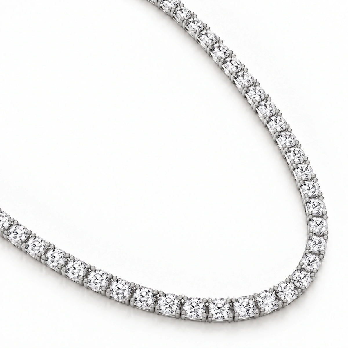 Royal Classic Lab-Grown Diamond Tennis Necklace - White Gold