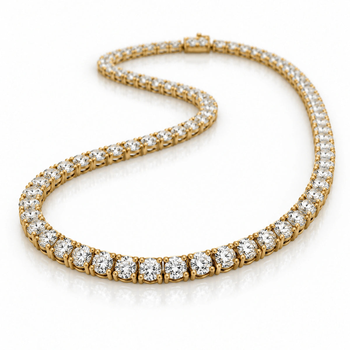 Royal Classic Lab-Grown Diamond Tennis Necklace - Yellow Gold