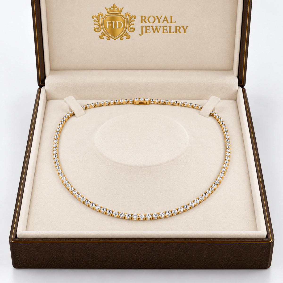 Royal Classic Lab-Grown Diamond Tennis Necklace - Yellow Gold