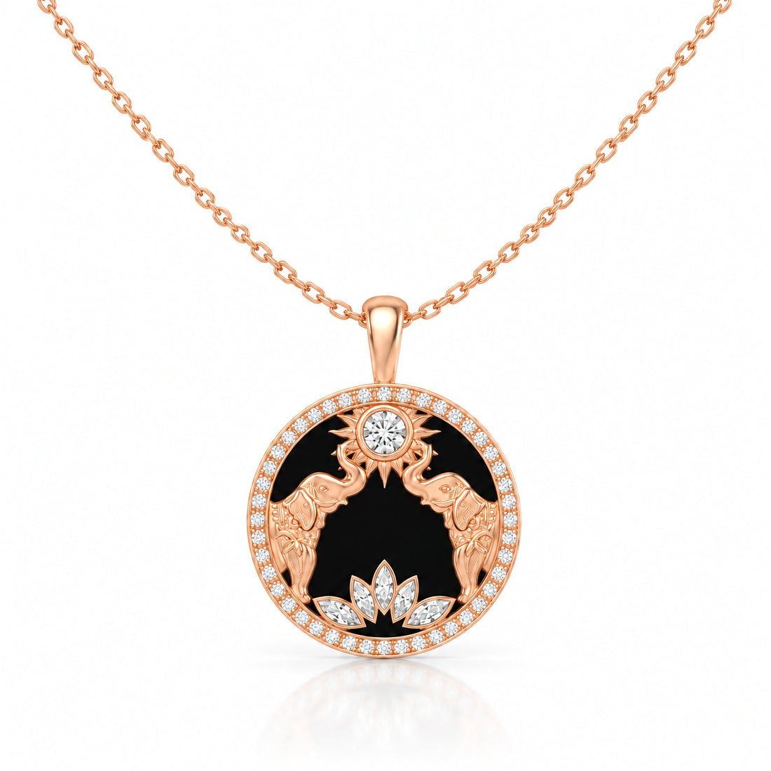Gaja Lab-Grown Diamond Elephant Medallion Pendant - Yellow Gold