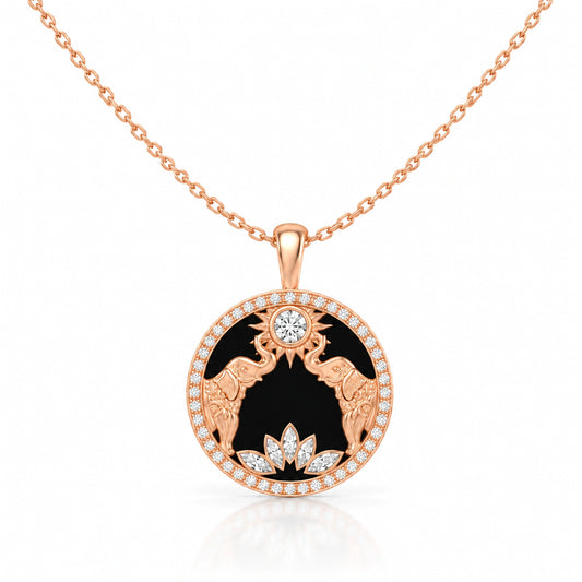 Gaja Lab-Grown Diamond Elephant Medallion Pendant - Yellow Gold