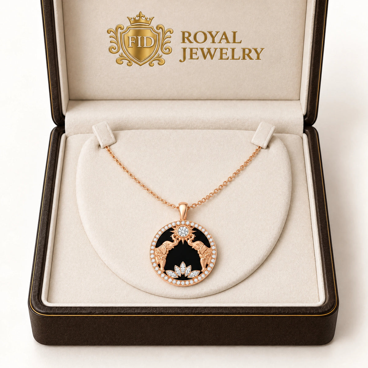 Gaja Lab-Grown Diamond Elephant Medallion Pendant - Yellow Gold