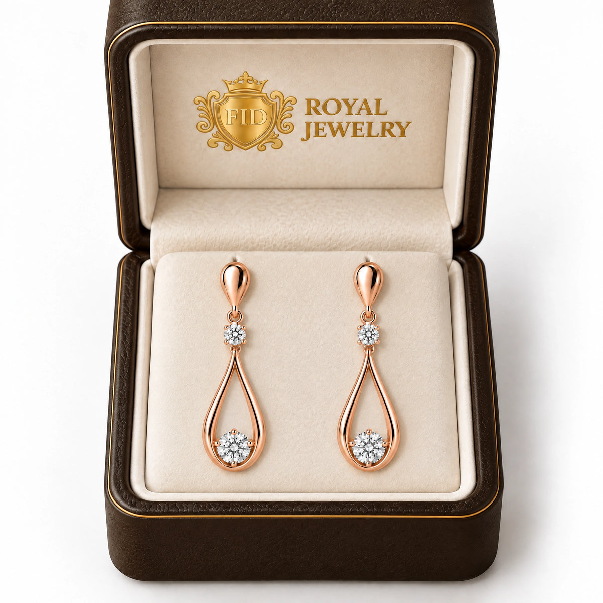 Aria Lab-Grown Diamond Open Teardrop Earrings - Rose Gold