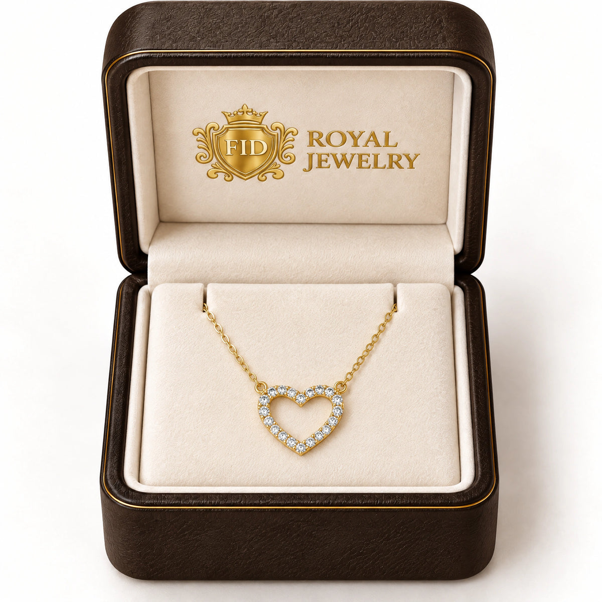 Tendresse Lab-Grown Diamond Open Heart Necklace - Yellow Gold