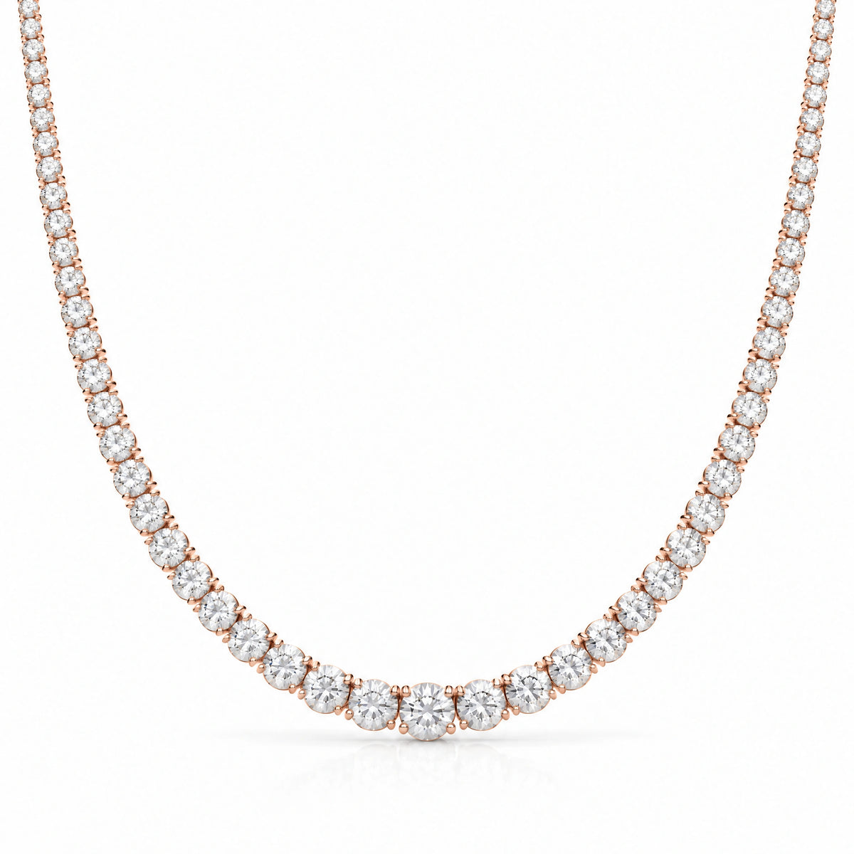 Royal Grace Graduated Lab-Grown Diamond Riviera Necklace - Rose Gold