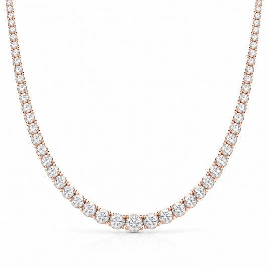 Royal Grace Graduated Lab-Grown Diamond Riviera Necklace - Rose Gold
